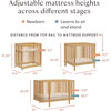 Pogo 8-in-1 Convertible Crib with All-Stages Conversion Kits in Honey - Cribs - 4