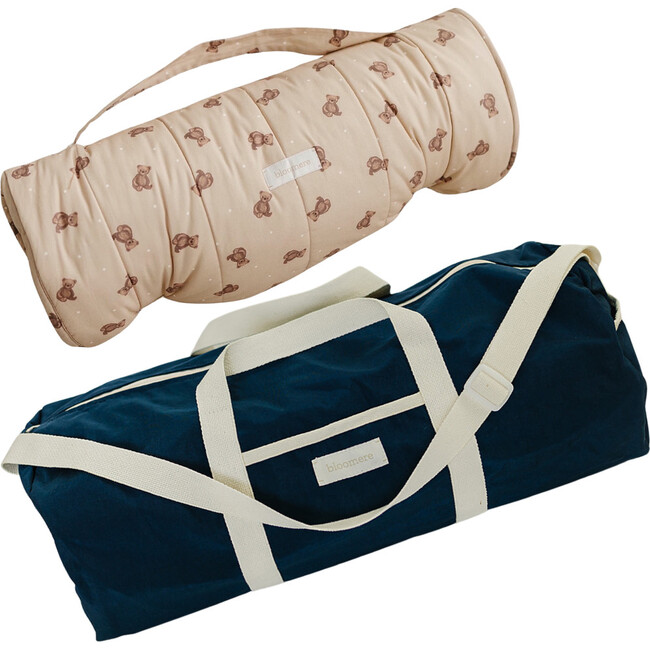Nap Mat Set, Teddy & Navy Bag