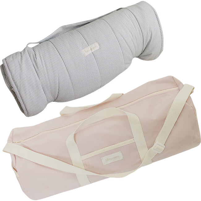 Nap Mat Set, Modern Stripe & Pink Bag