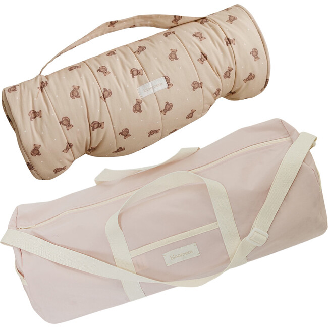 Nap Mat Set, Teddy & Pink Bag