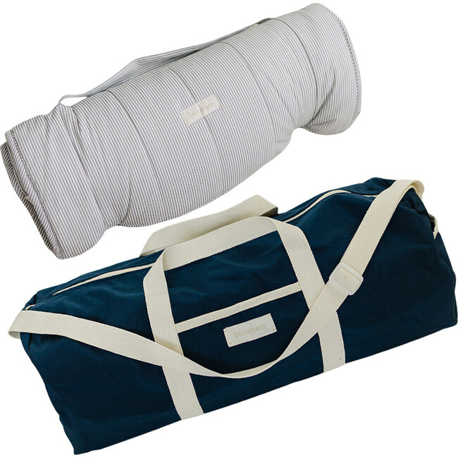 Nap Mat Set, Modern Stripe & Navy Bag