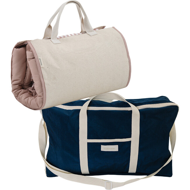 Bedding Set, Brown Gingham & Navy Bag