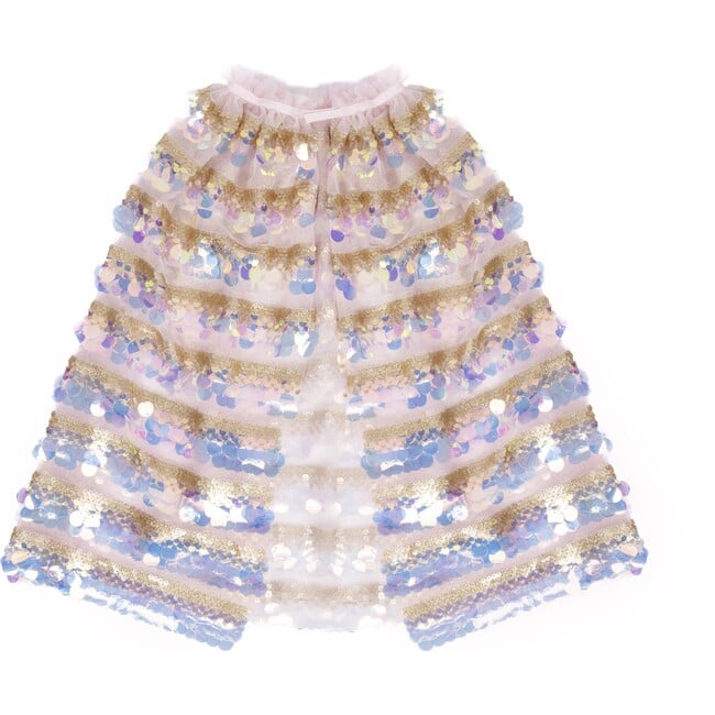 The 5th Avenue Pailette Cape, Gold/Light Pink