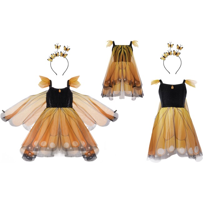 Butterfly Twirl Dress with Wings & Headband, Monarch