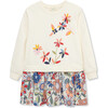 Floral Two-fer Dress, Off-White - Dresses - 1 - thumbnail
