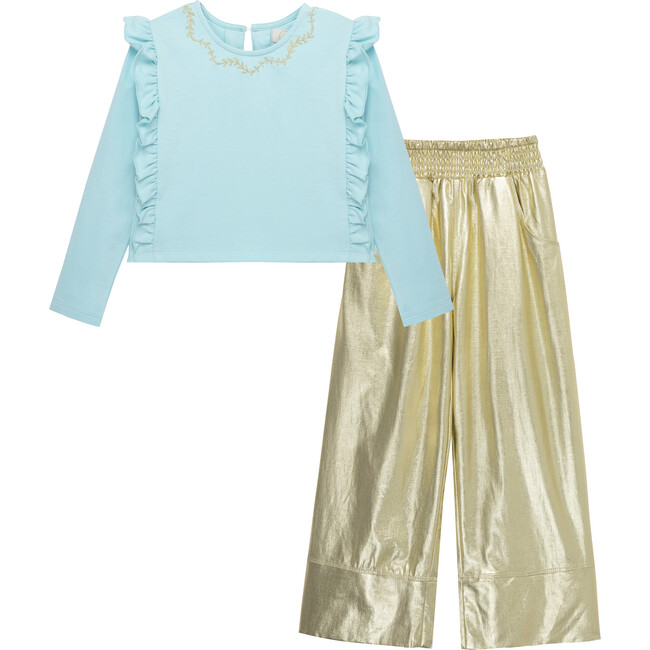 Metallic Pant Set, Gold