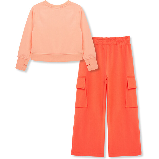 Floral Heart Pant Set, Peach - Mixed Apparel Set - 2