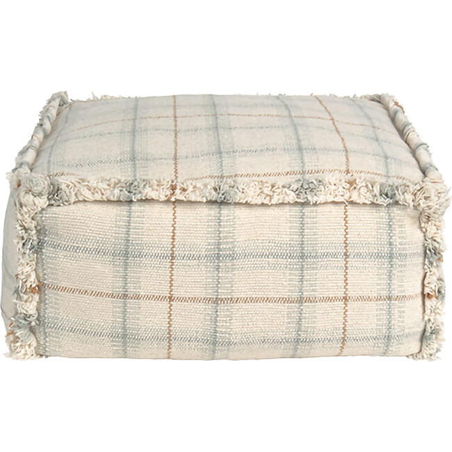 Handloom Pouf Blue Sage