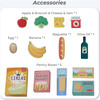 Teamson Kids Little Helper Mr. Fresh Wooden Shopping Cart with 13 Grocery Accessories, Blue - Play Food - 5