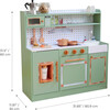 Teamson Kids Little Chef St. Louis Wooden Play Kitchen with 15 Accessories, Green - Play Kitchens - 4