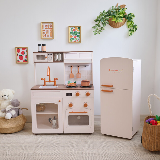 Teamson Kids Little Chef Normandy Wooden Play Kitchen with 14 Accessories, White - Play Kitchens - 2