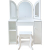 Teamson Kids Deluxe Glow Wooden Vanity Desk with LED Lights & Cork Panels, White - Play Vanities - 1 - thumbnail