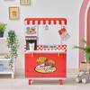 Teamson Kids Flip & Fry Wooden Burger Shop with 29 Pcs Accessories - Play Kitchens - 2
