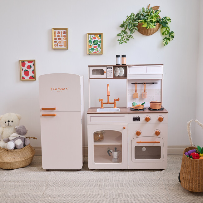Teamson Kids Little Chef Normandy Wooden Play Kitchen with 14 Accessories, White - Play Kitchens - 7