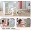 Teamson Kids Deluxe Glow Wooden Vanity Desk with LED Lights & Cork Panels, White - Play Vanities - 5