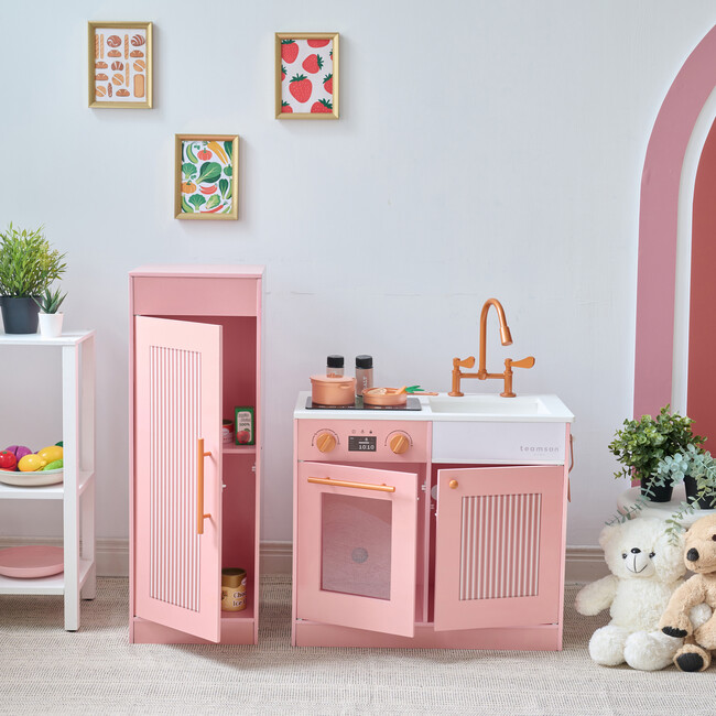 Teamson Kids Little Chef Chester Wooden Play Kitchen with 12 Accessories, Peach - Play Kitchens - 7