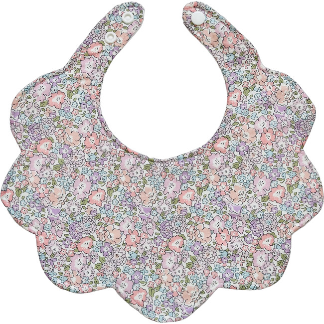 Liberty of London Scallop Baby Dribble Bib, Michelle Pink