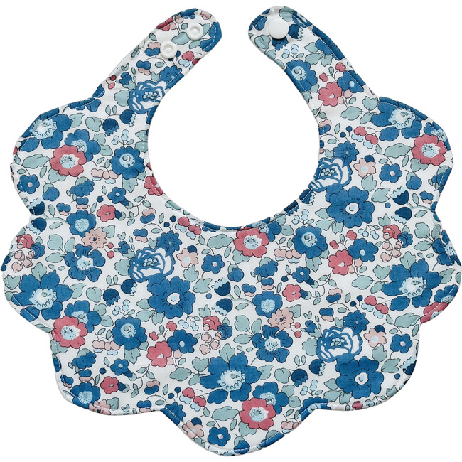 Liberty of London Scallop Baby Dribble Bib, Betsy Blue