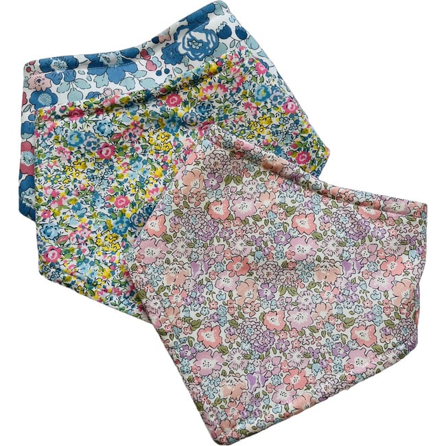 Liberty of London Baby Bandana Bib Pack of 3, Floral Fabric
