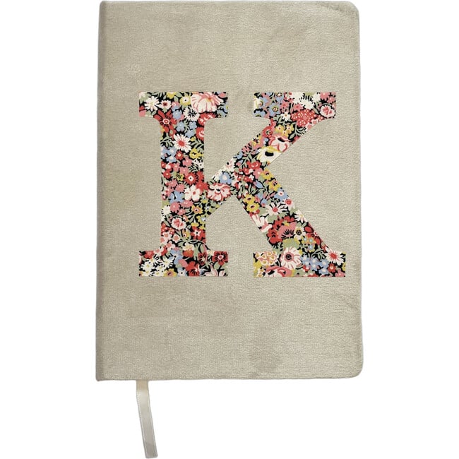 Liberty of London A5 Personalised Velvet Ruled Notebook, Ivory