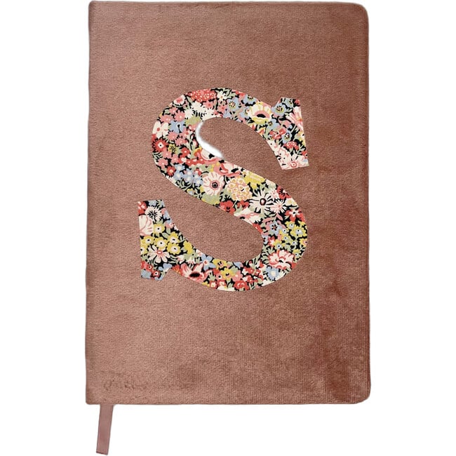 Liberty of London A5 Personalised Velvet Ruled Notebook, Blush