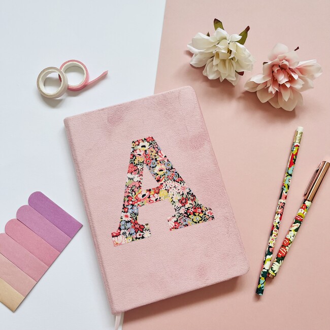 Liberty of London A5 Personalised Velvet Ruled Notebook, Pink - Other Accessories - 2