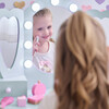 Teamson Kids Heart Glow Wooden Vanity Set with LED Lights Mirror & Stool - Play Vanities - 7