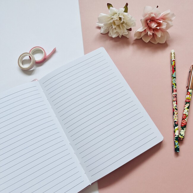Liberty of London A5 Personalised Velvet Ruled Notebook, Pink - Other Accessories - 3