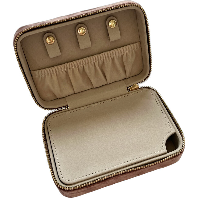 Liberty of London Personalised Velvet Travel Jewellery Case, Blush - Jewelry Boxes - 5