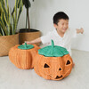 Pumpkin Face Handcrafted Rattan Halloween Basket, Orange - Storage Baskets - 3