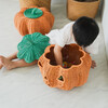Pumpkin Face Handcrafted Rattan Halloween Basket, Orange - Storage Baskets - 4