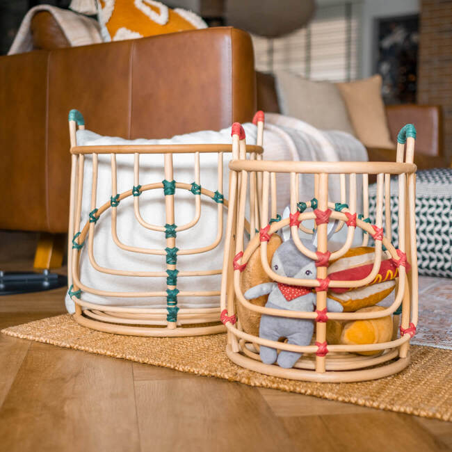 Iris Handcrafted Rattan Storage Baskets, Set of 2 - Storage Baskets - 2