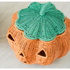 Pumpkin Face Handcrafted Rattan Halloween Basket, Orange - Storage Baskets - 7
