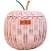 Apple Handcrafted Rattan Decor Basket - Small, Soft Pink - Storage Baskets - 1 - thumbnail