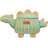 Dinosaur Handcrafted Rattan Decor Basket - Small, Green Mint - Storage Baskets - 1 - thumbnail
