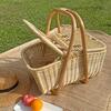 Aurelie Picnic Basket Handcrafted Rattan with vegan leather details - Storage Baskets - 2