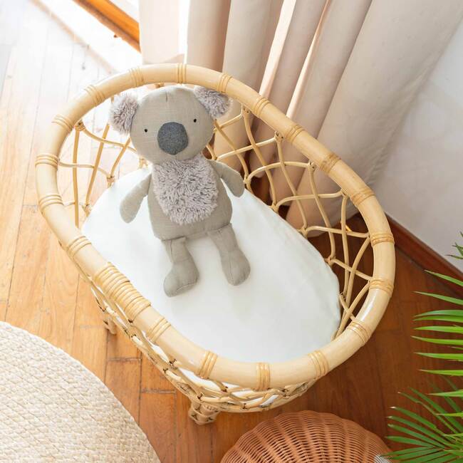 Olivia Handcrafted Rattan Doll Bassinet with Toy Mattress - Doll Accessories - 5