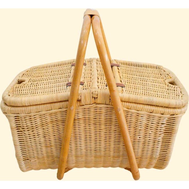 Aurelie Picnic Basket Handcrafted Rattan with vegan leather details - Storage Baskets - 6