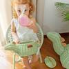 Dinosaur Handcrafted Rattan Decor Basket - Small, Green Mint - Storage Baskets - 4