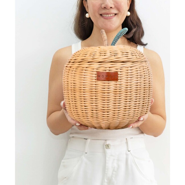 Apple Handcrafted Rattan Decor Basket - Small, Natural - Storage Baskets - 2