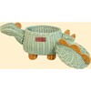 Dinosaur Handcrafted Rattan Decor Basket - Small, Green Mint - Storage Baskets - 8