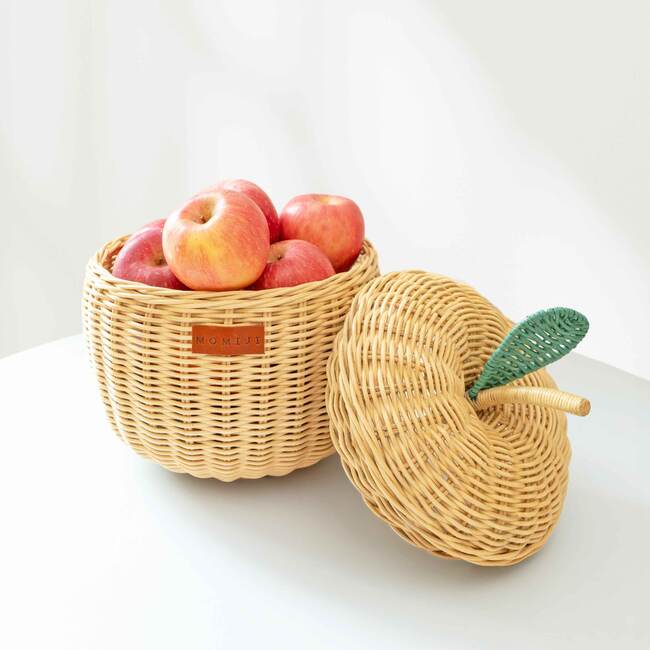 Apple Handcrafted Rattan Decor Basket - Small, Natural - Storage Baskets - 3
