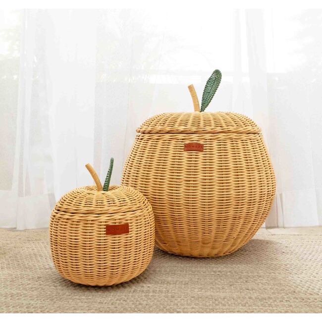 Apple Handcrafted Rattan Decor Basket - Small, Natural - Storage Baskets - 4