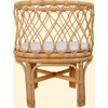 Olivia Handcrafted Rattan Doll Bassinet with Toy Mattress - Doll Accessories - 9