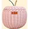 Apple Handcrafted Rattan Decor Basket - Small, Soft Pink - Storage Baskets - 9
