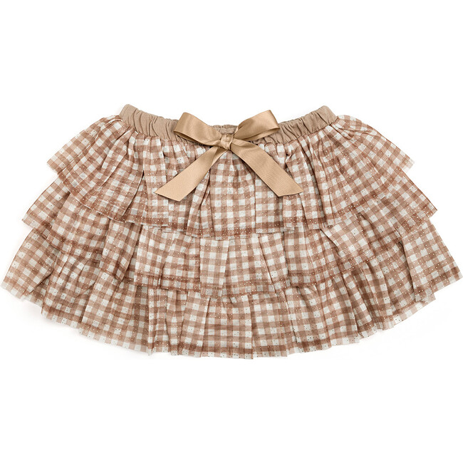Gingham Printed Tulle Tiered Tutu, Multi