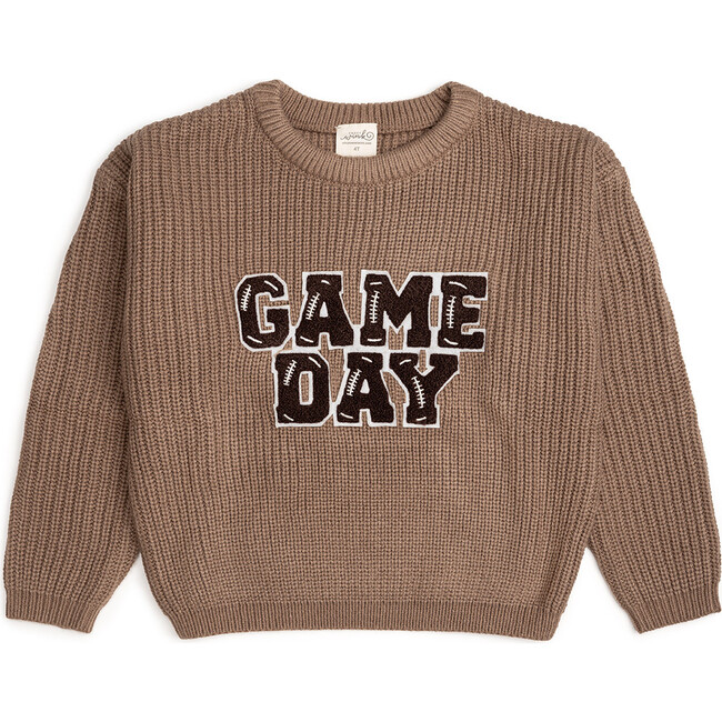 Game Day Patch Knit Sweater, Mocha