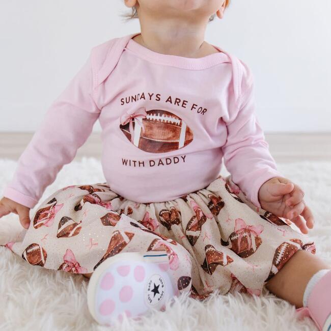 Football With Daddy Long Sleeve Bodysuit, Ballet - Onesies - 3