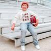 Football Lace Patch Beanie, Mocha - Hats - 2