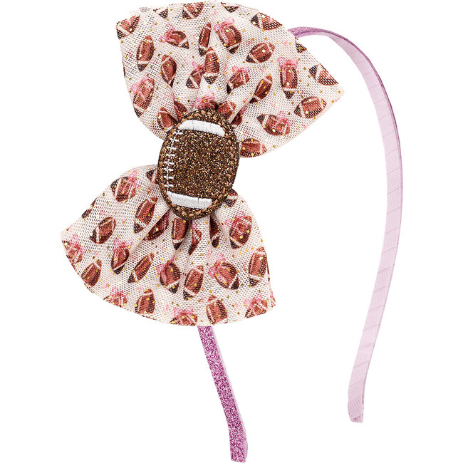 Football Cutie Tulle Bow Headband, Ivory
